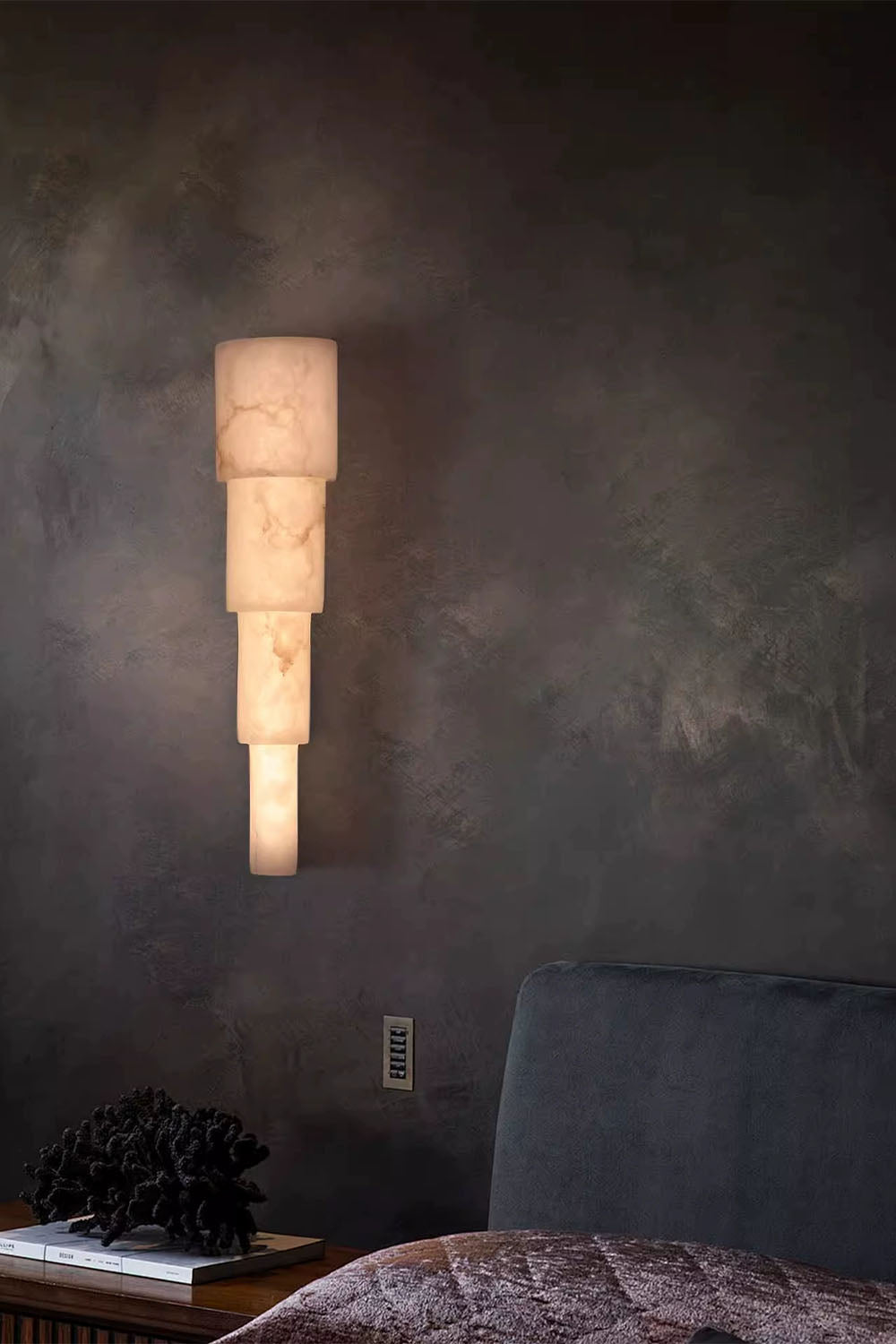 Cylindrical Marble Wall Lamp