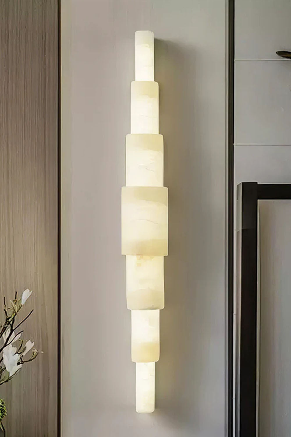 Cylindrical Marble Wall Lamp
