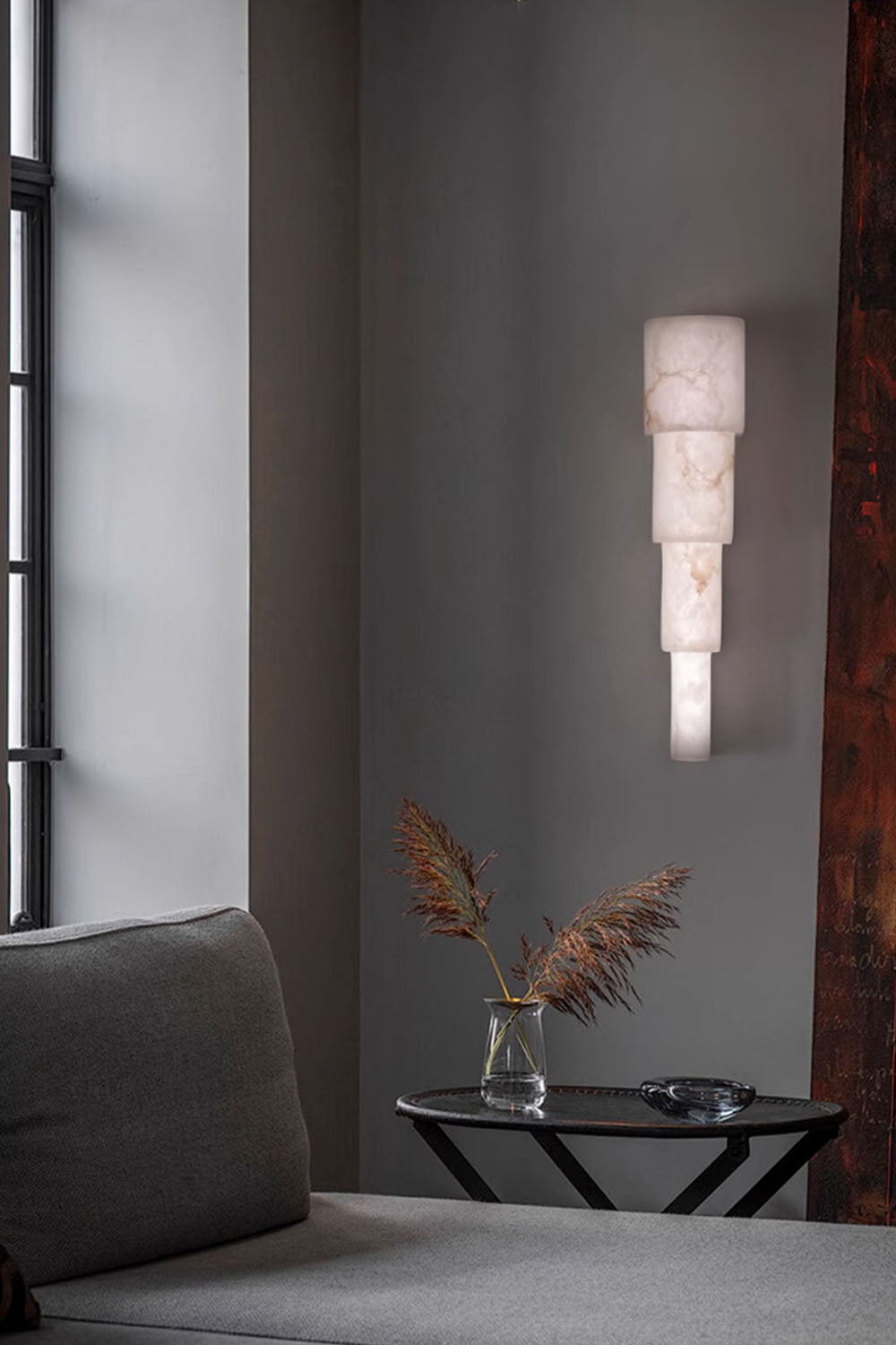 Cylindrical Marble Wall Lamp