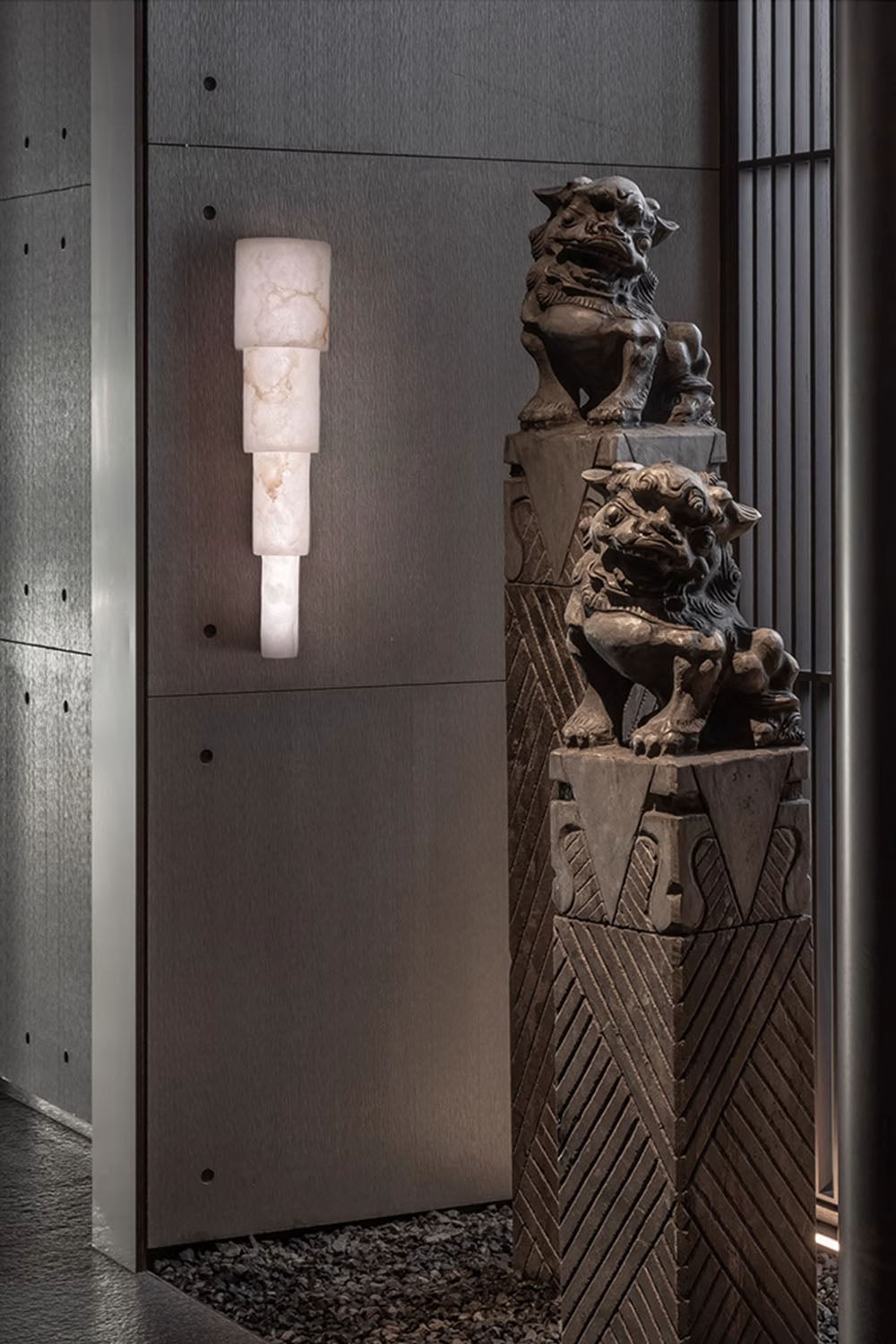 Cylindrical Marble Wall Lamp