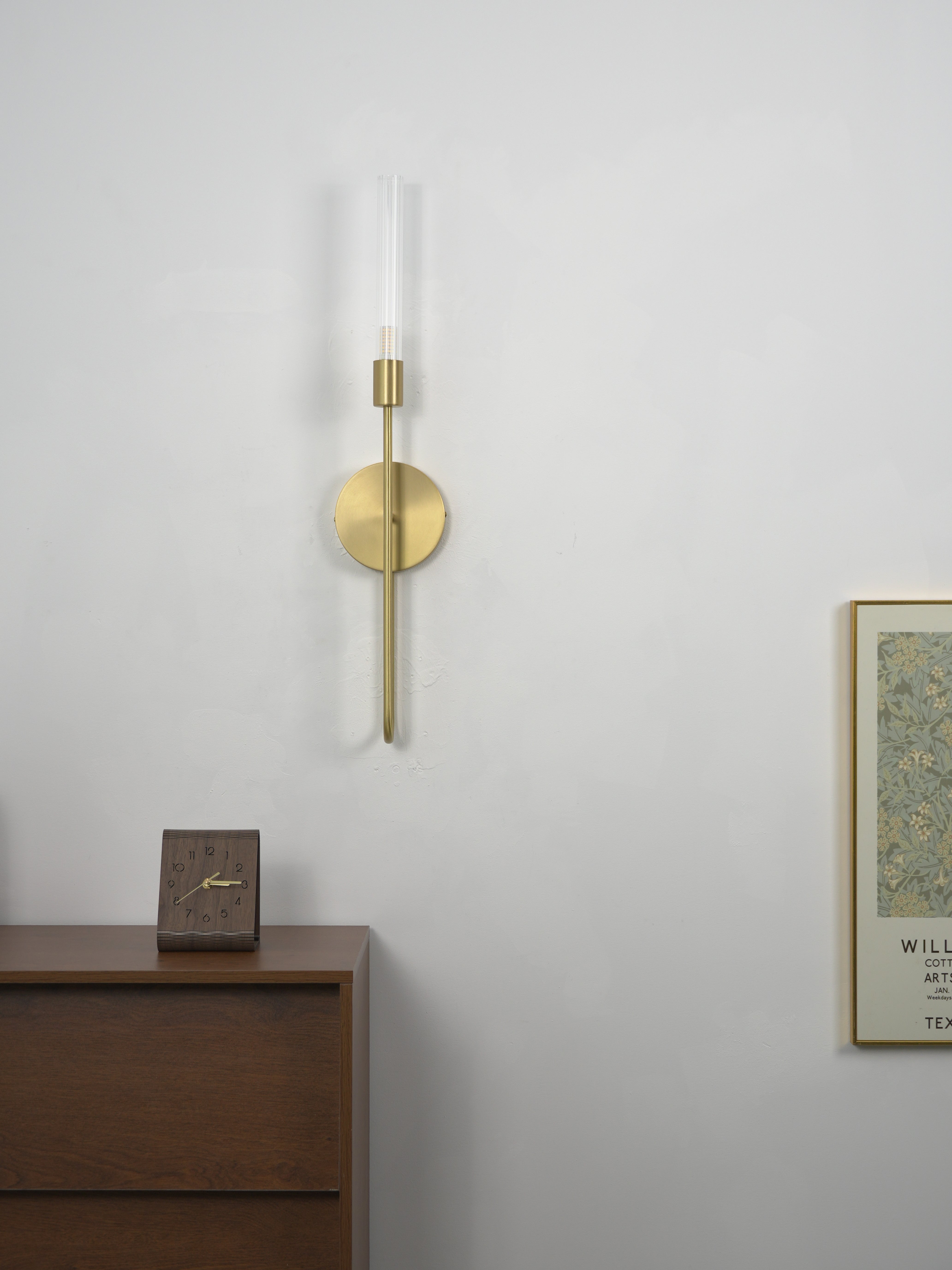 Slender U-Shape Glass Wall Sconce