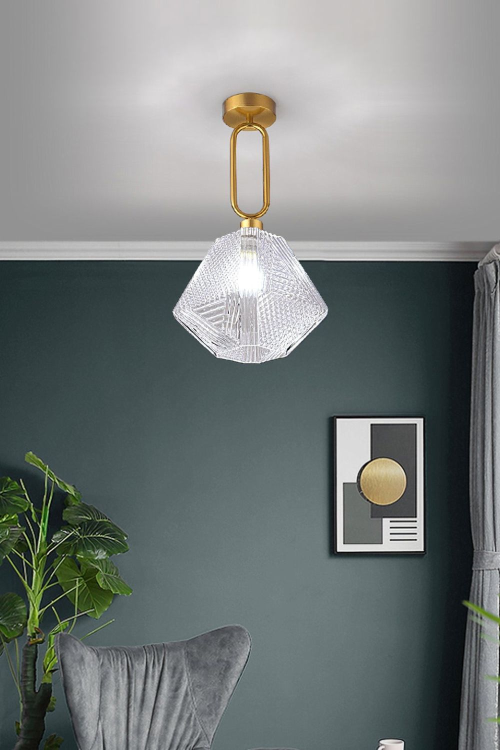 Diamond Cut Art Deco Ceiling Light - SamuLighting