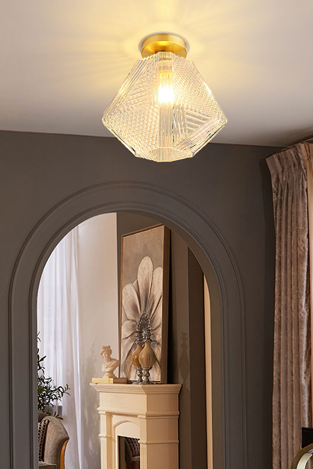 Diamond Cut Art Deco Ceiling Light - SamuLighting