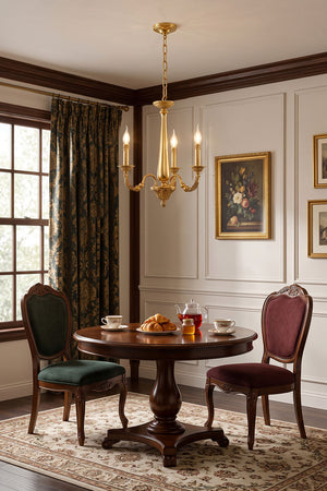 Dorvanne Brass Scroll Arm Candle Chandelier