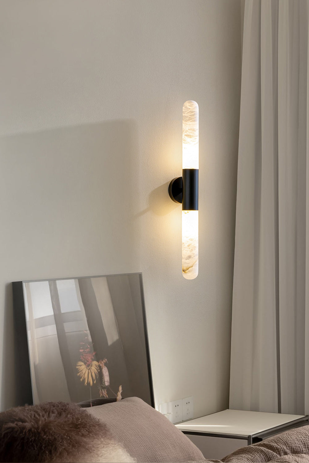 Double-Headed Alabaster Wall Lamp