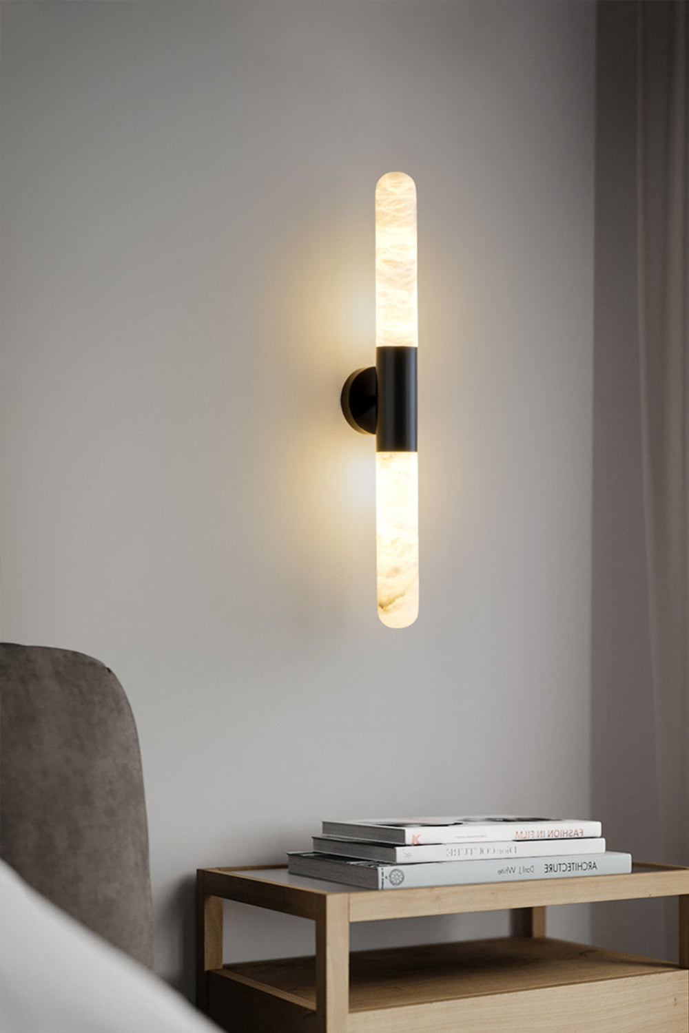 Double-Headed Alabaster Wall Lamp