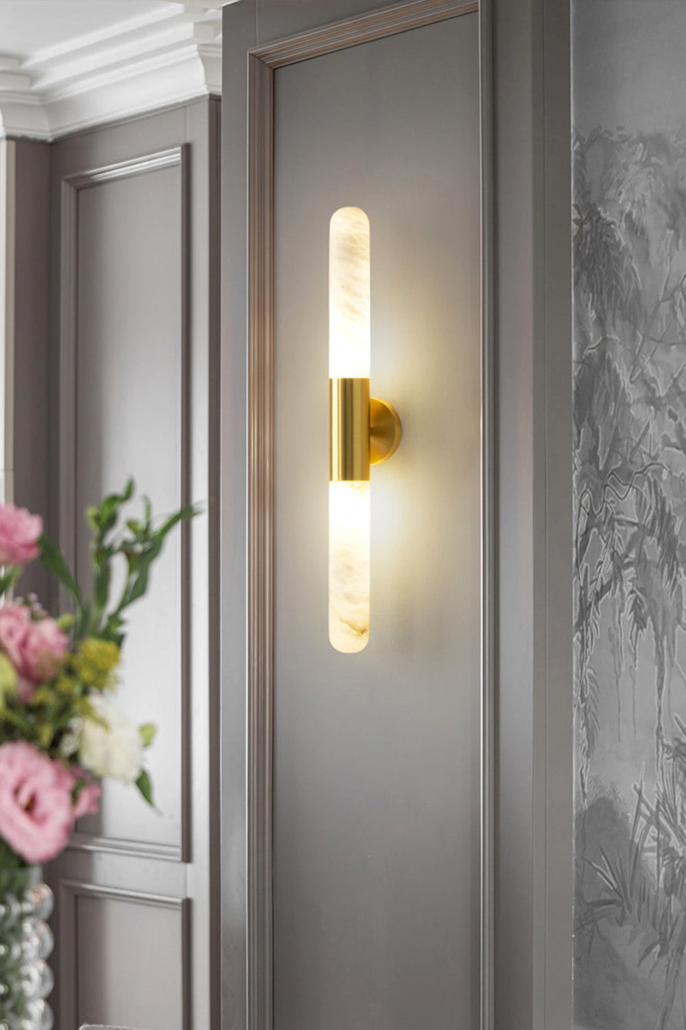 Double-Headed Alabaster Wall Lamp