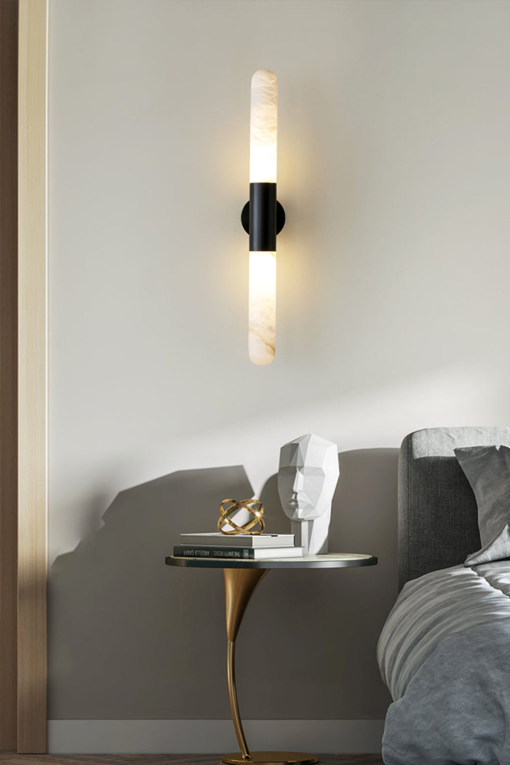Double-Headed Alabaster Wall Lamp