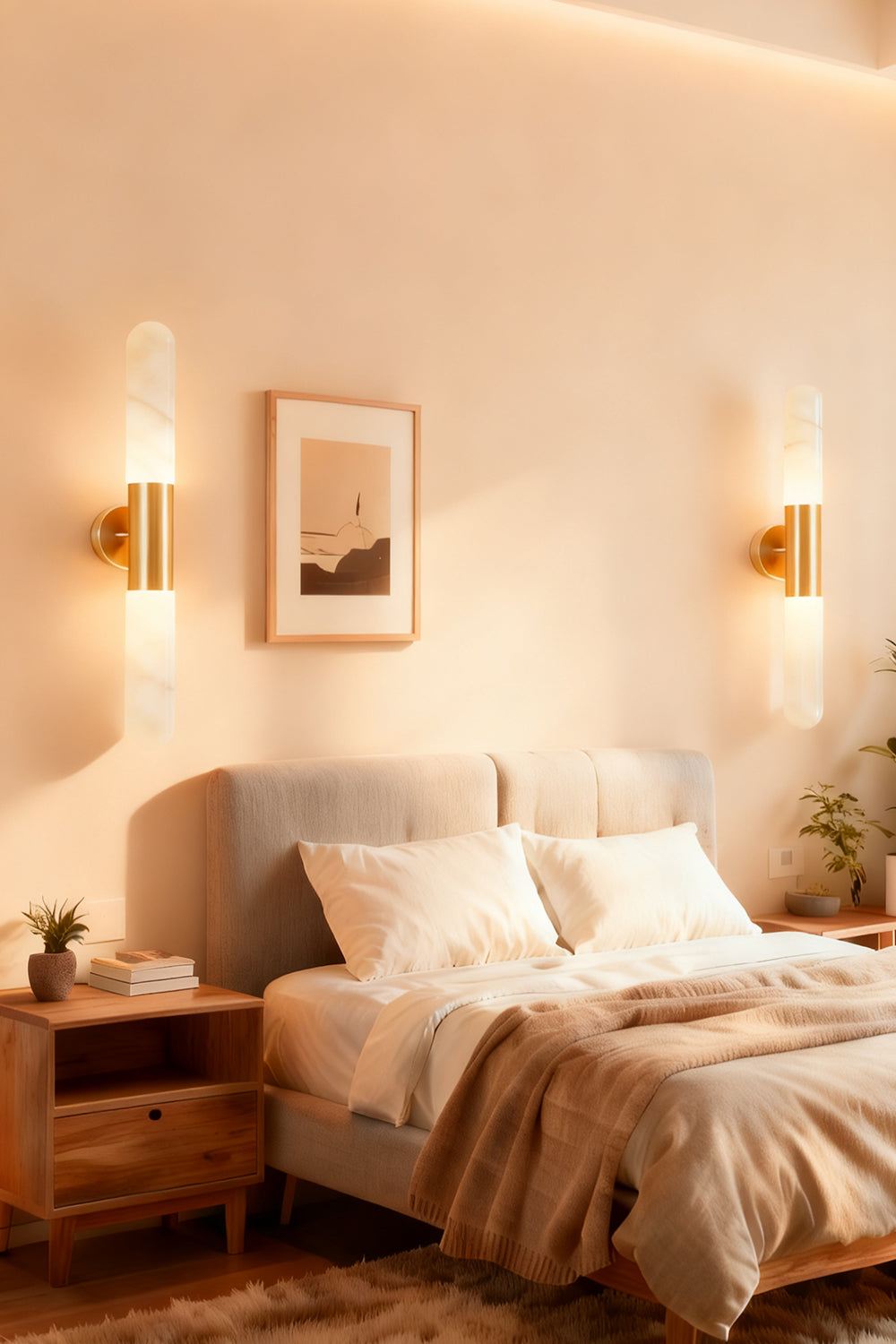 Double-Headed Alabaster Wall Lamp