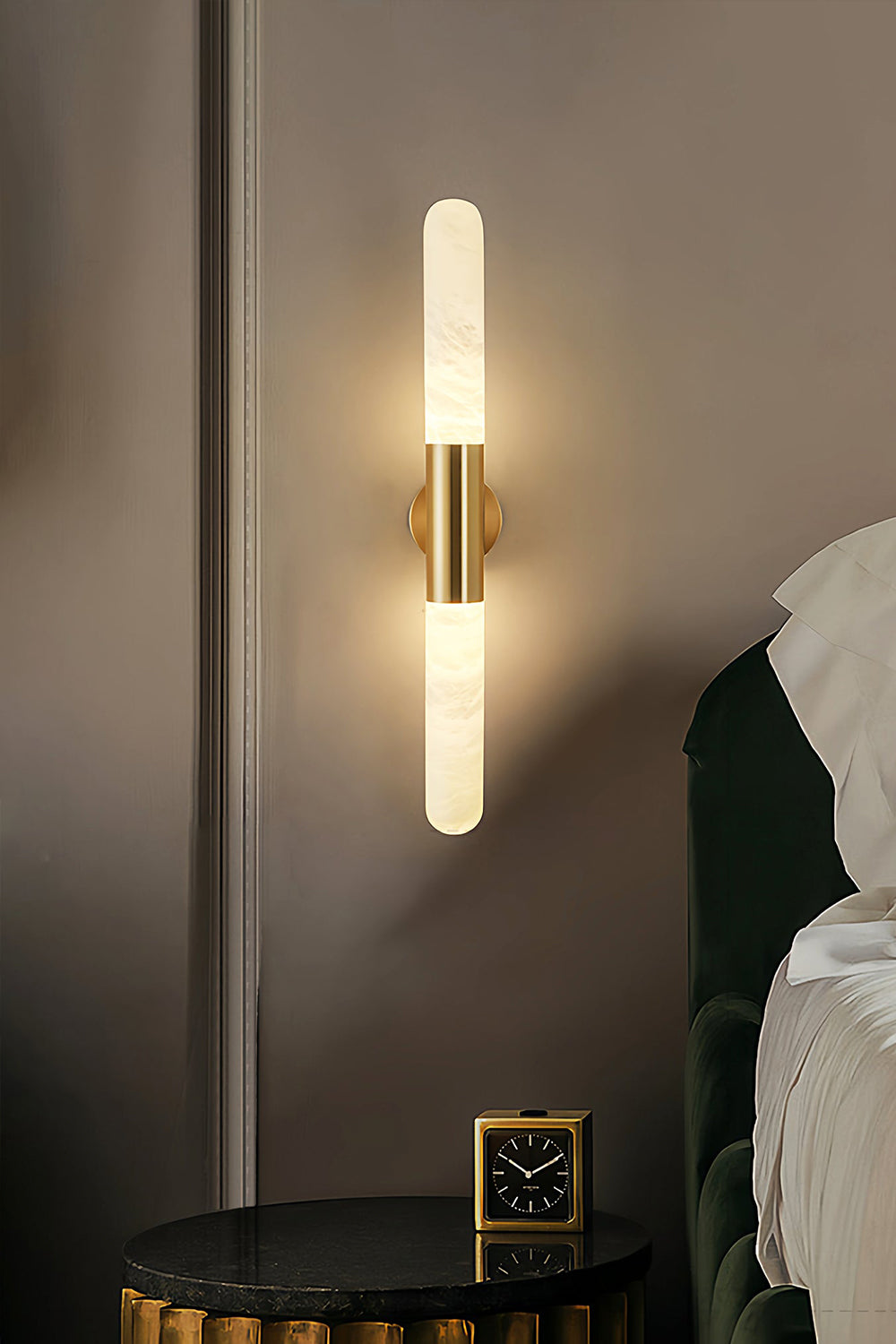 Double-Headed Alabaster Wall Lamp