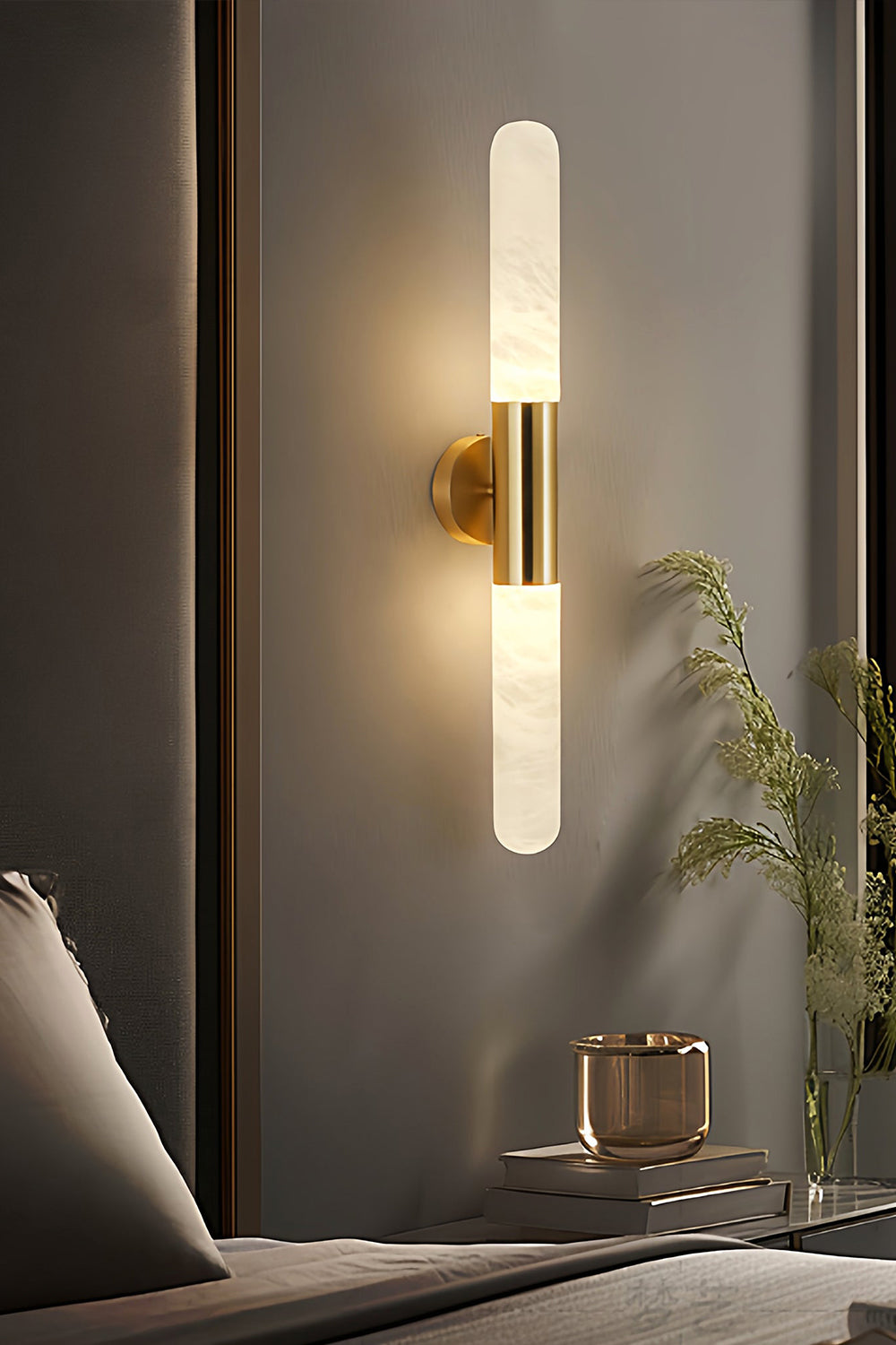 Double-Headed Alabaster Wall Lamp