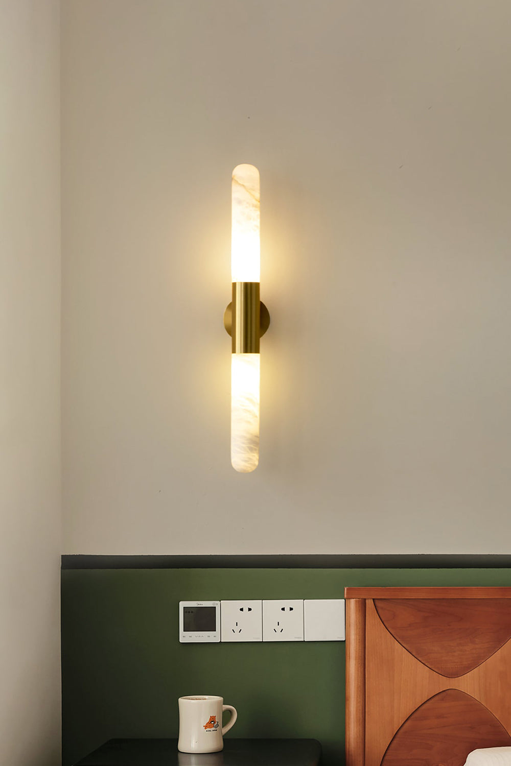 Double-Headed Alabaster Wall Lamp