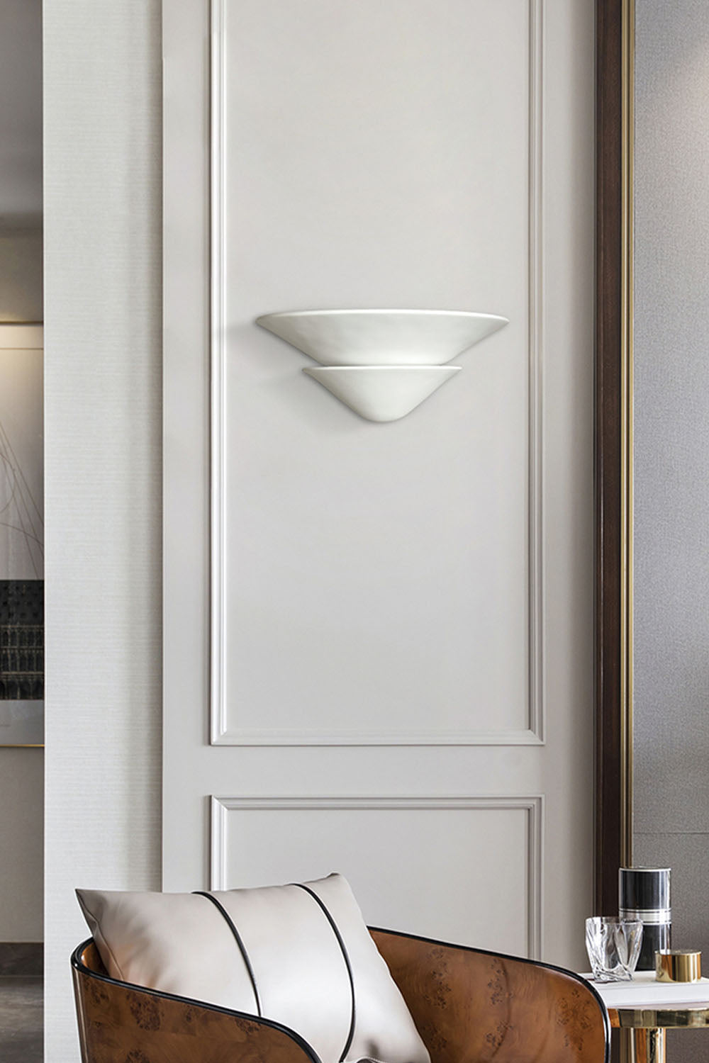 Double-layer Inverted Plaster Wall Lamp