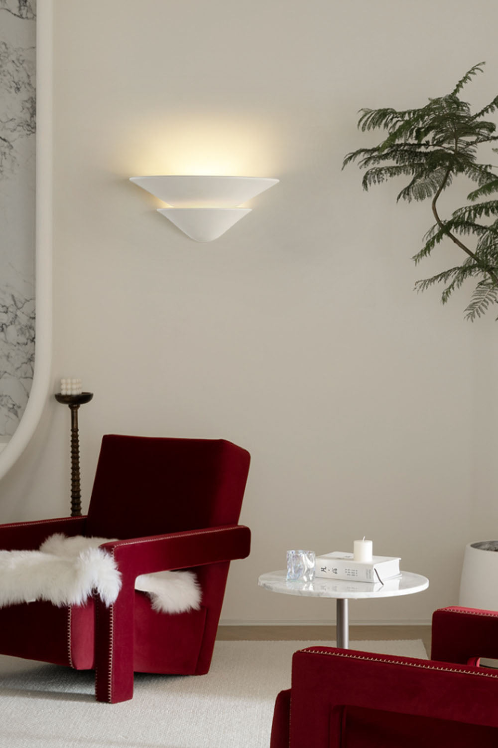 Double-layer Inverted Plaster Wall Lamp