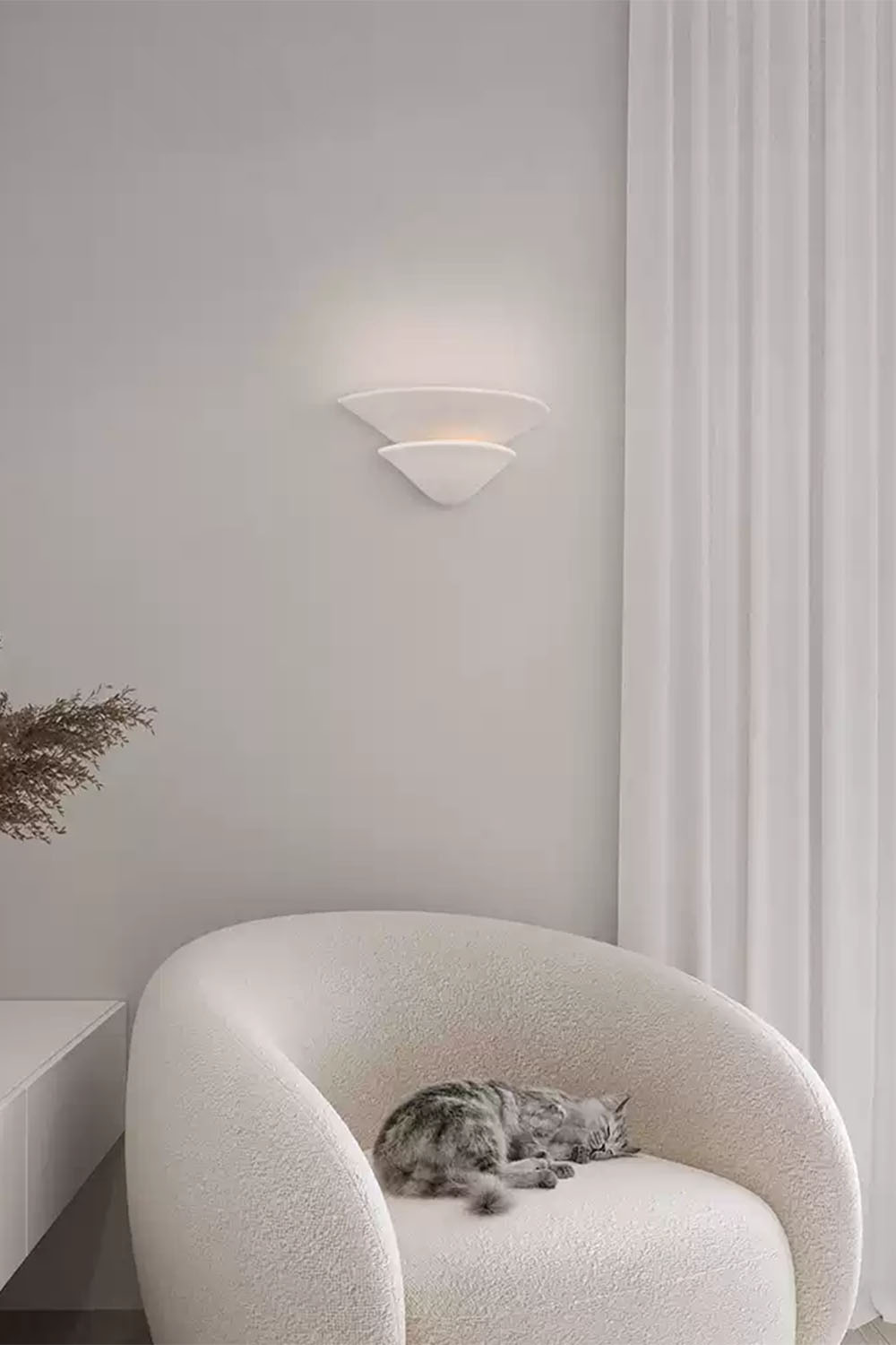 Double-layer Inverted Plaster Wall Lamp