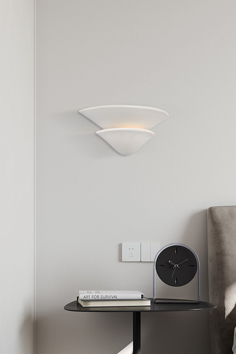 Double-layer Inverted Plaster Wall Lamp