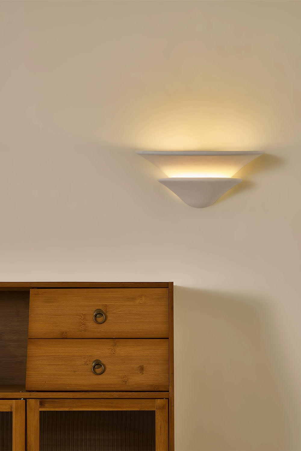 Double-layer Inverted Plaster Wall Lamp