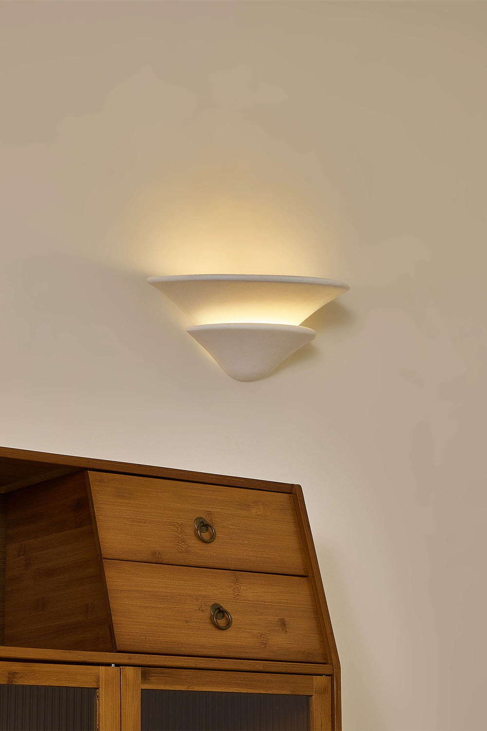Double-layer Inverted Plaster Wall Lamp