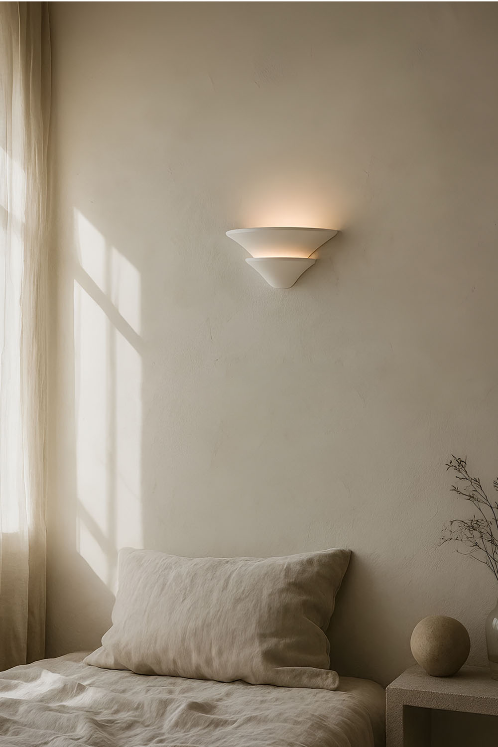 Double-layer Inverted Plaster Wall Lamp