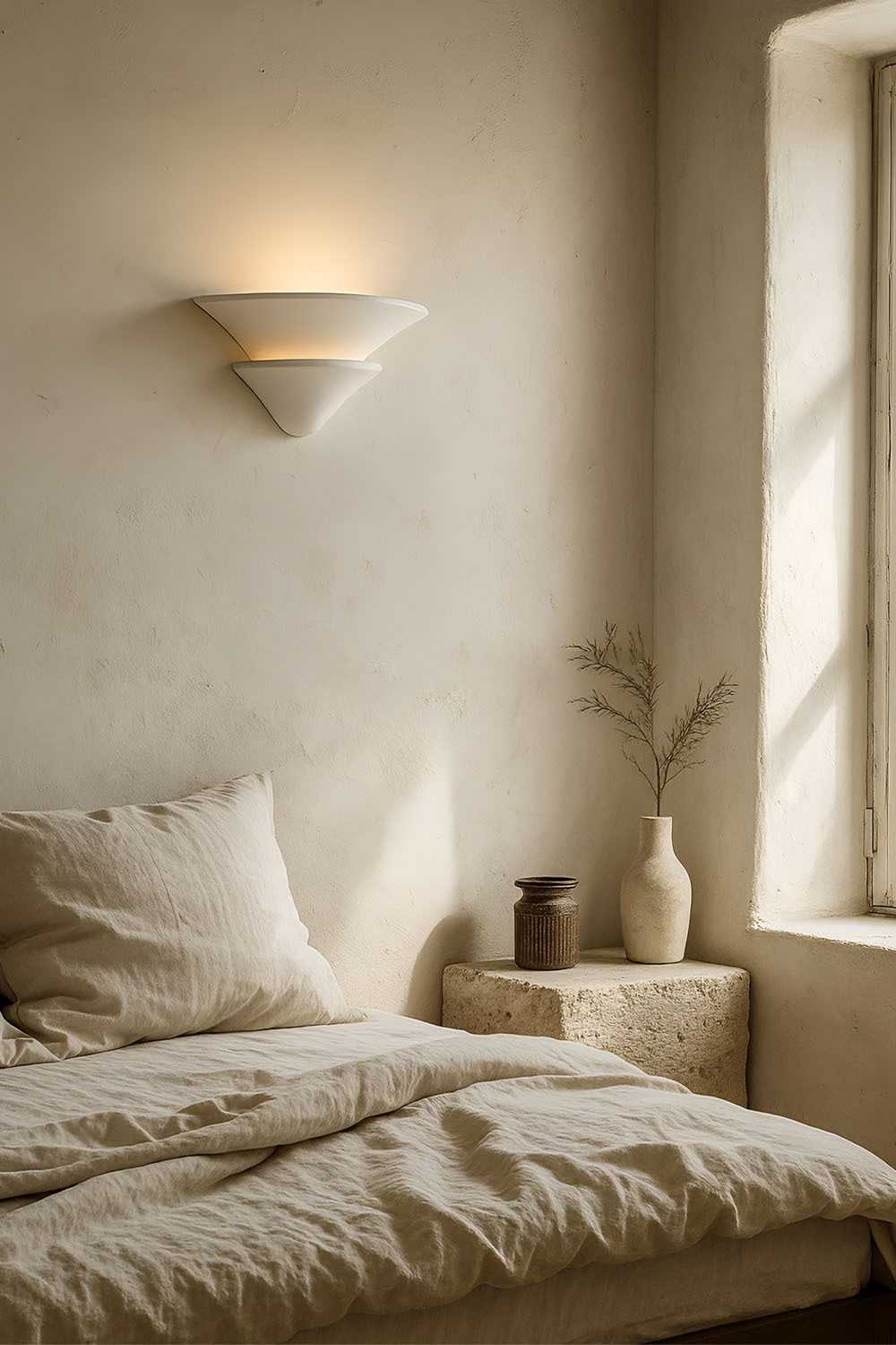 Double-layer Inverted Plaster Wall Lamp