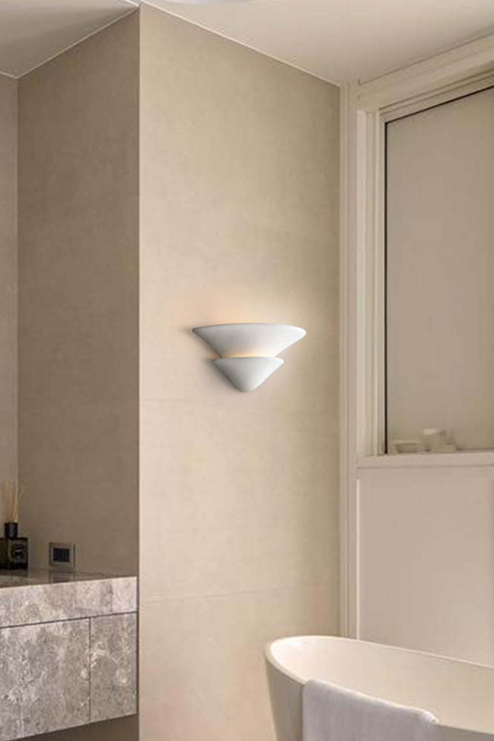 Double-layer Inverted Plaster Wall Lamp