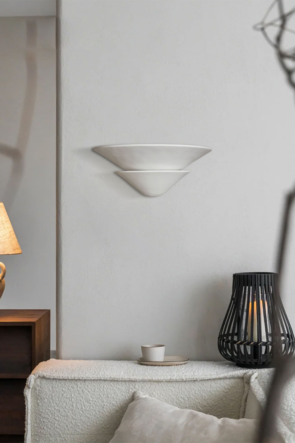 Double-layer Inverted Plaster Wall Lamp