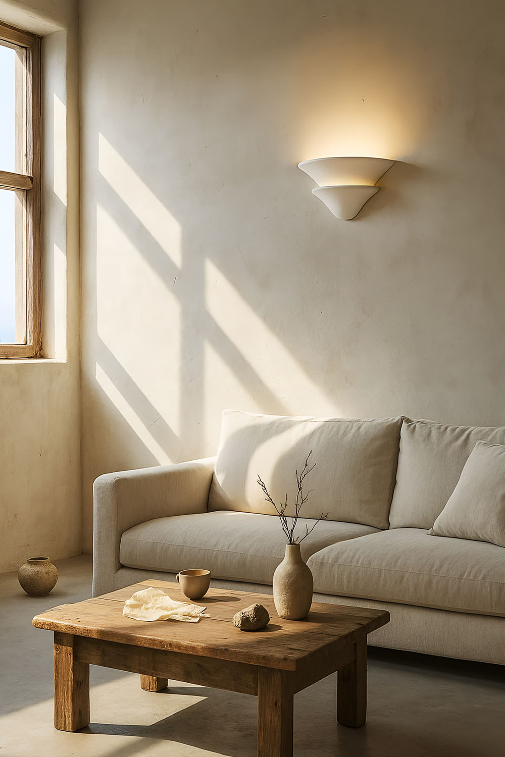 Double-layer Inverted Plaster Wall Lamp