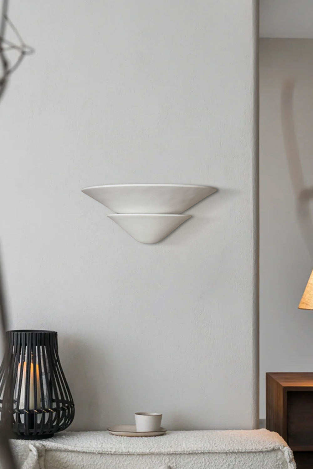 Double-layer Inverted Plaster Wall Lamp