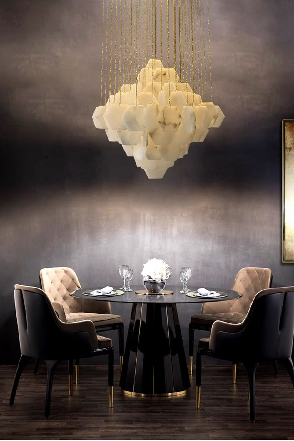 Eclipse Marble Cascade Chandelier