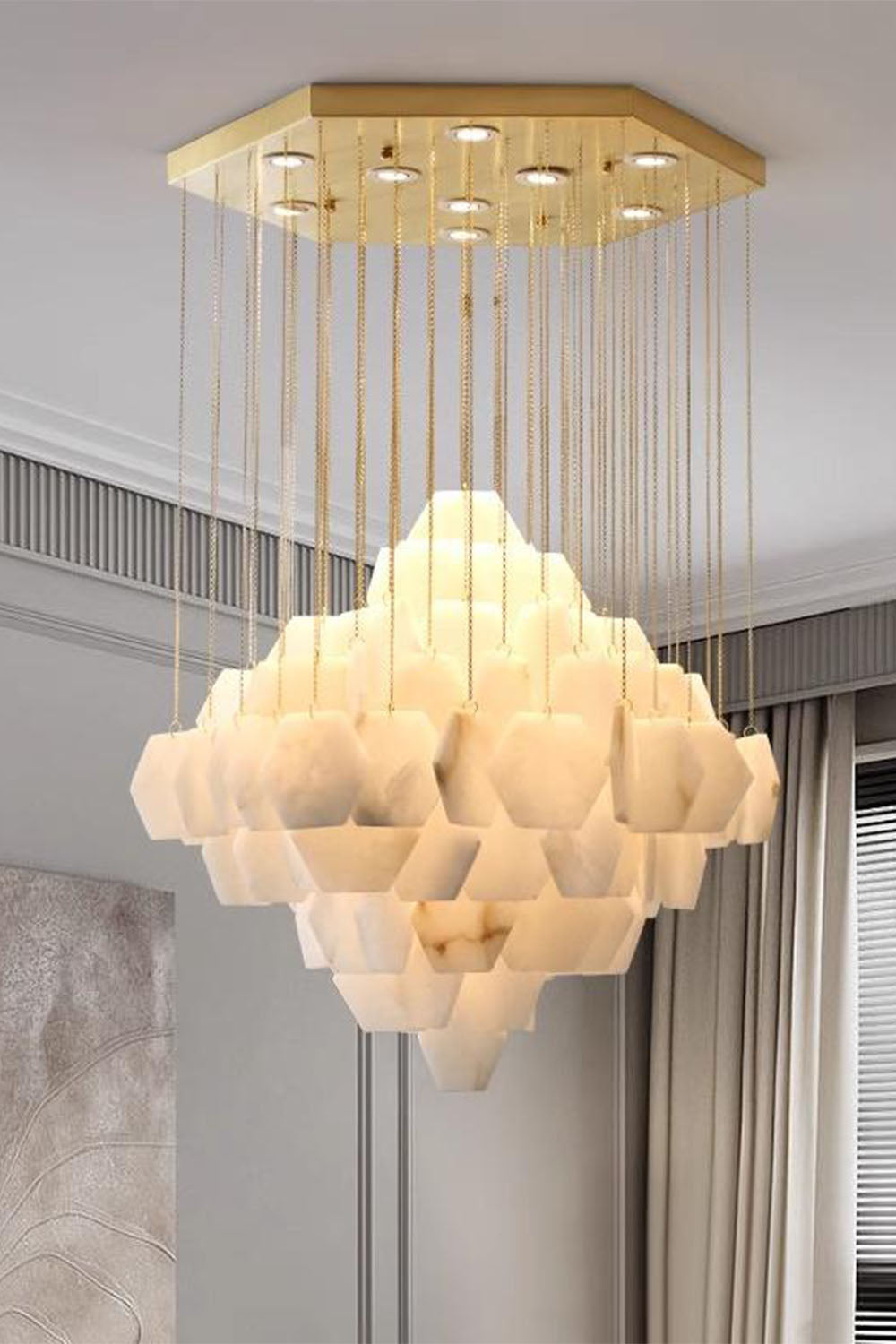 Eclipse Marble Cascade Chandelier