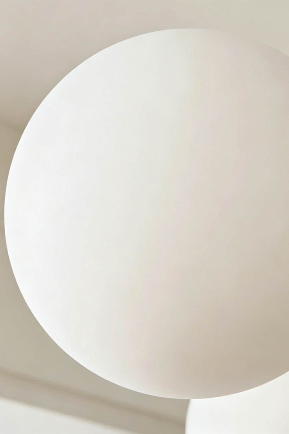Close-up of the opal white frosted glass globe | Glass | Showing the smooth finish and soft diffusion | Samu Lamp