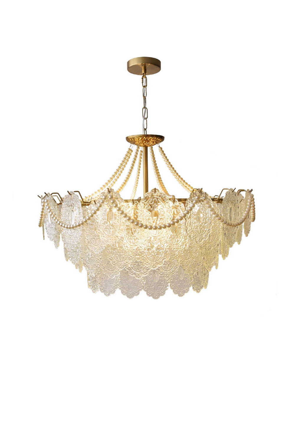 Embossed Pearls Glass Chandelier - SamuLighting