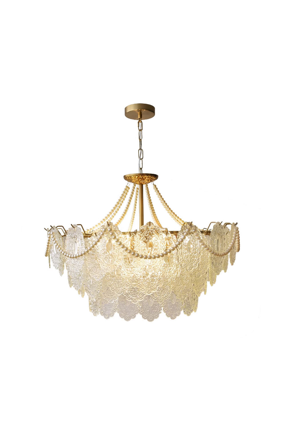 Embossed Pearls Glass Chandelier - SamuLighting