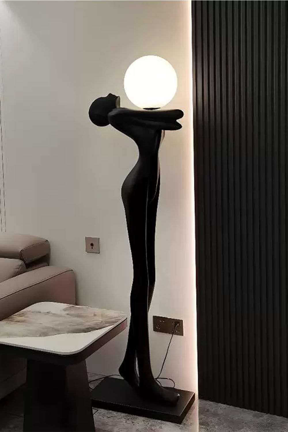 Embrace Ball Sculpture Floor Lamp