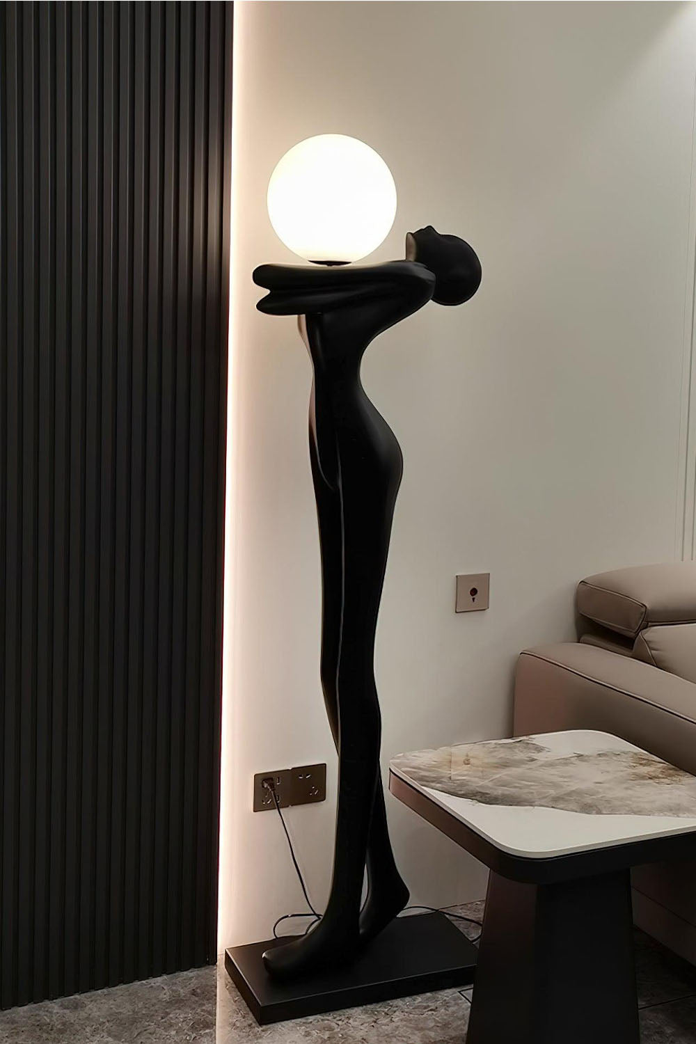 Embrace Ball Sculpture Floor Lamp