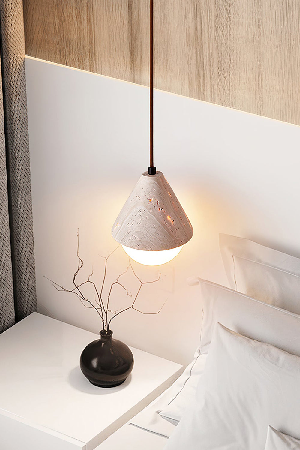 Etruscan Travertine Dome Light