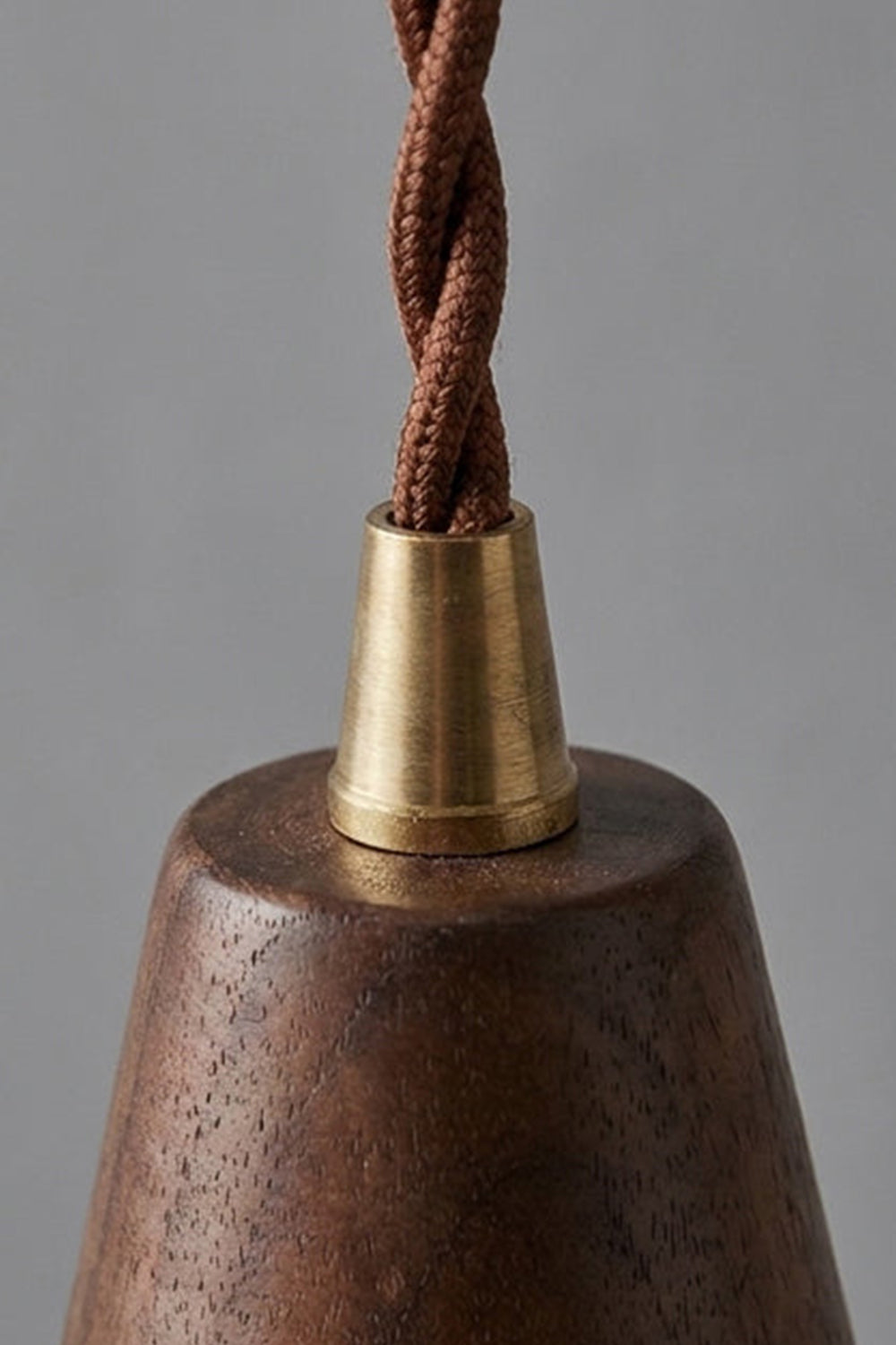 Everett Alabaster Hook-Arm Wall Sconce wood-tipped socket and braided cord detail