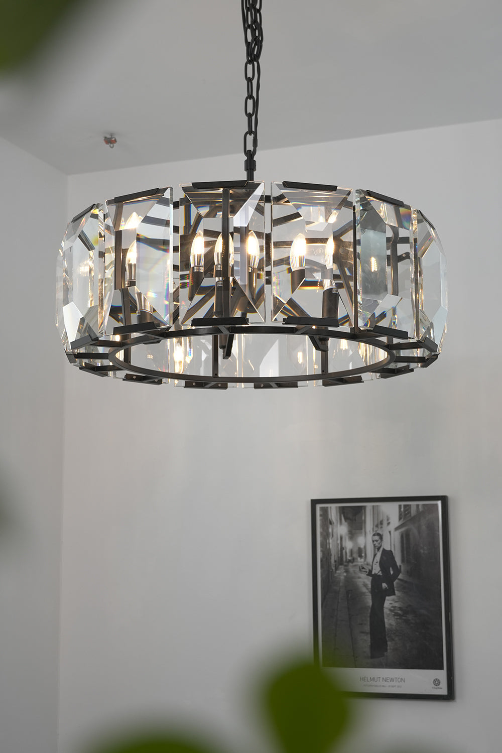 Faceted Crystal Halo Chandelier | detail | Samu Lamp