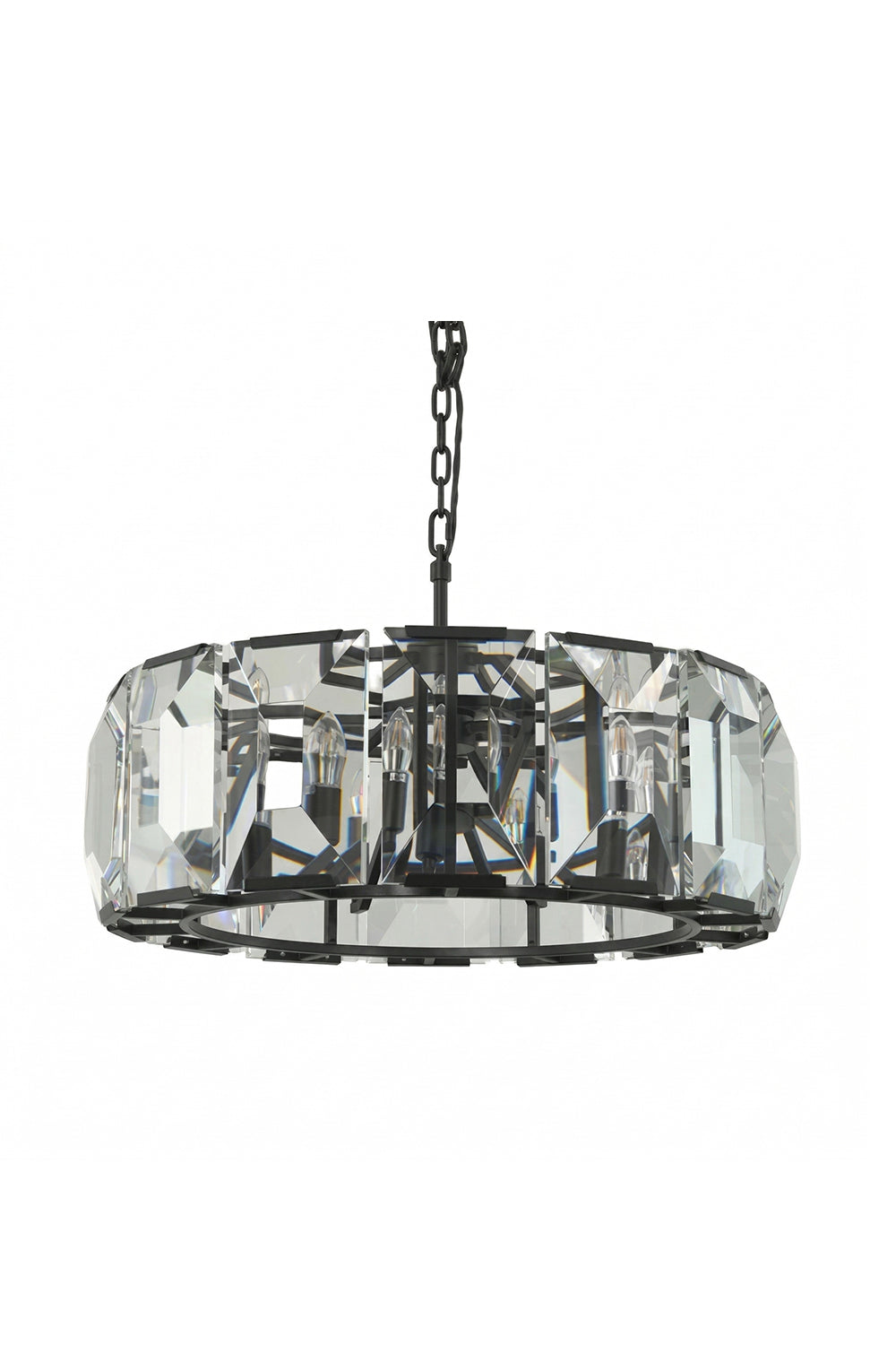 Faceted Crystal Halo Chandelier Samu Lamp