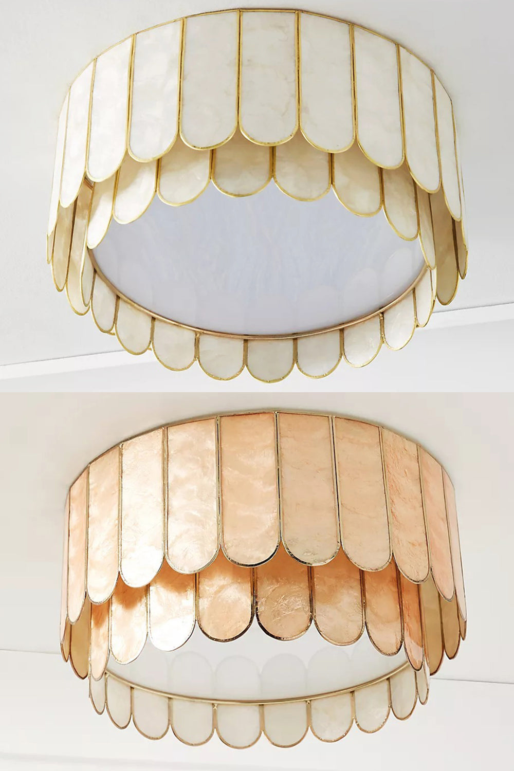 Faceted Shell Bloom Ceiling Light