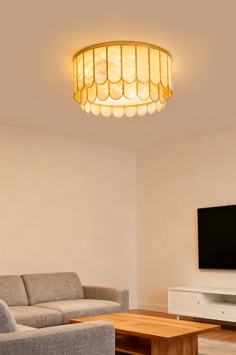 Faceted Shell Bloom Ceiling Light