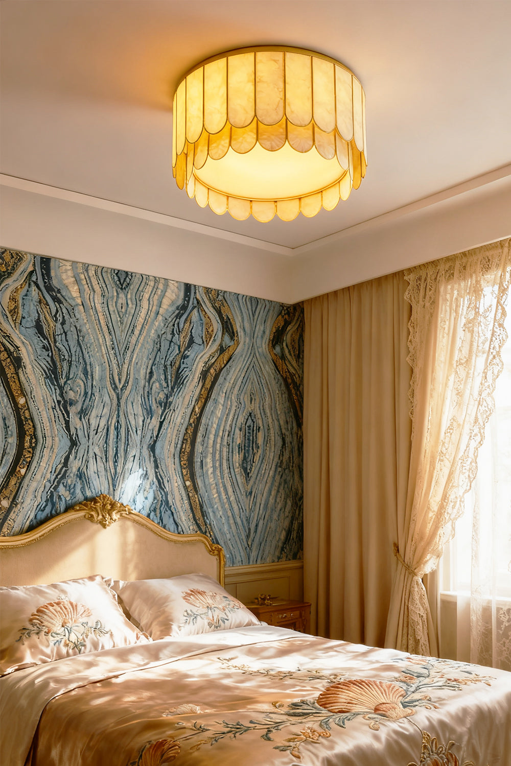 Faceted Shell Bloom Ceiling Light