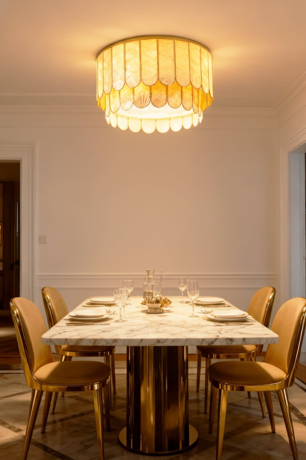 Faceted Shell Bloom Ceiling Light