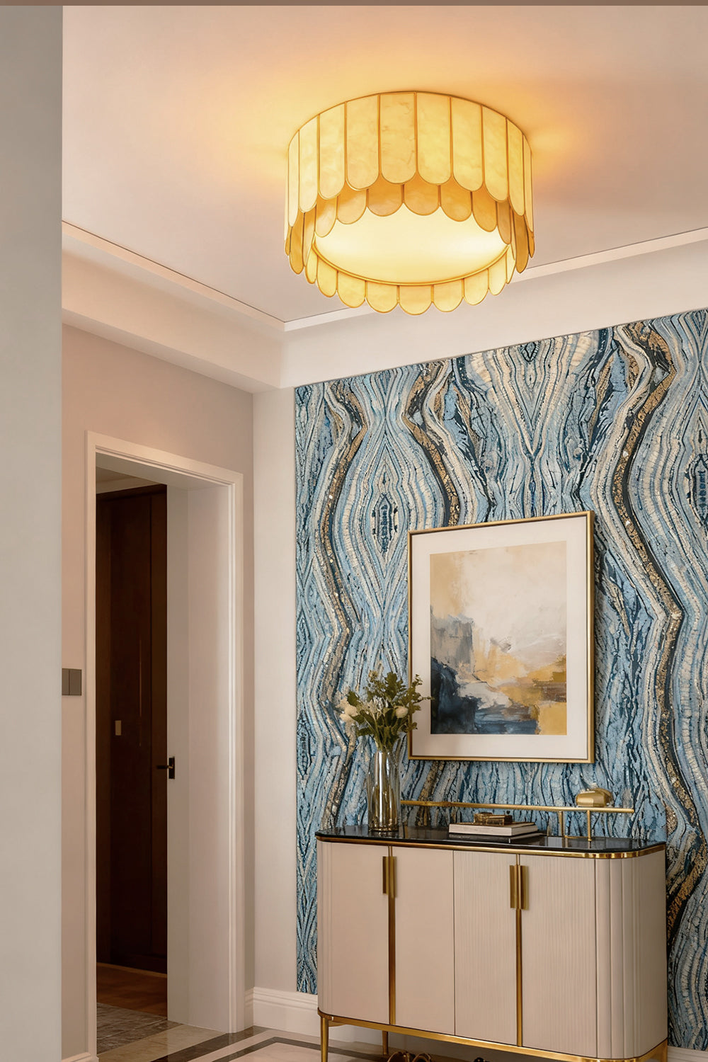 Faceted Shell Bloom Ceiling Light