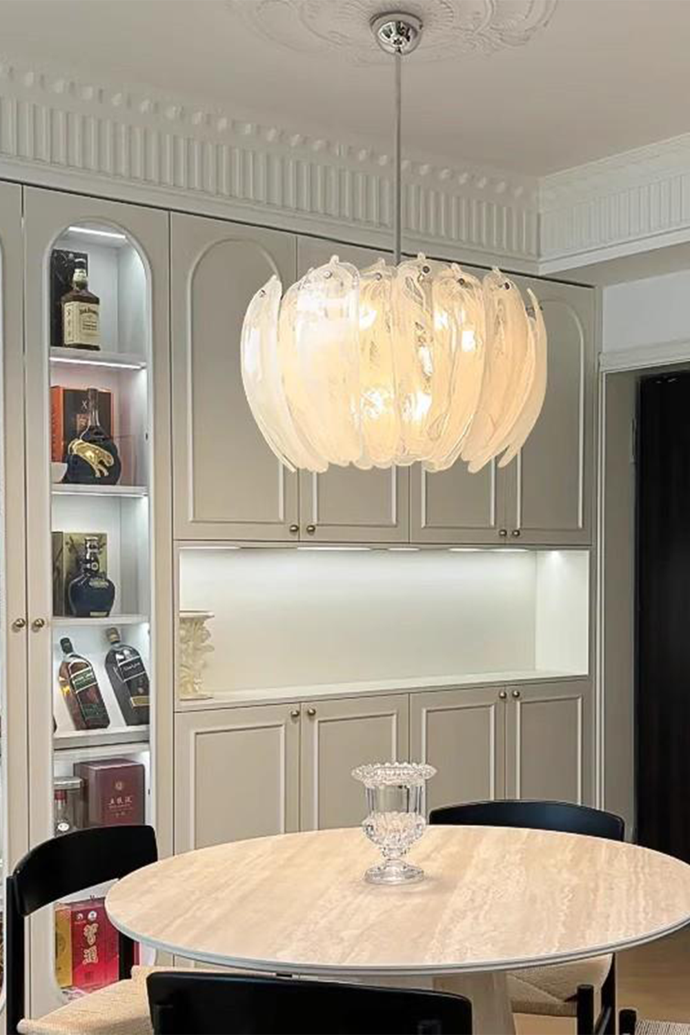 Feather Glass Chandelier