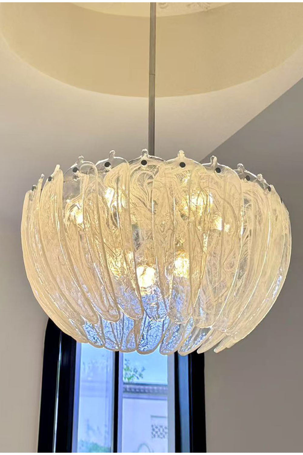 Feather Glass Chandelier