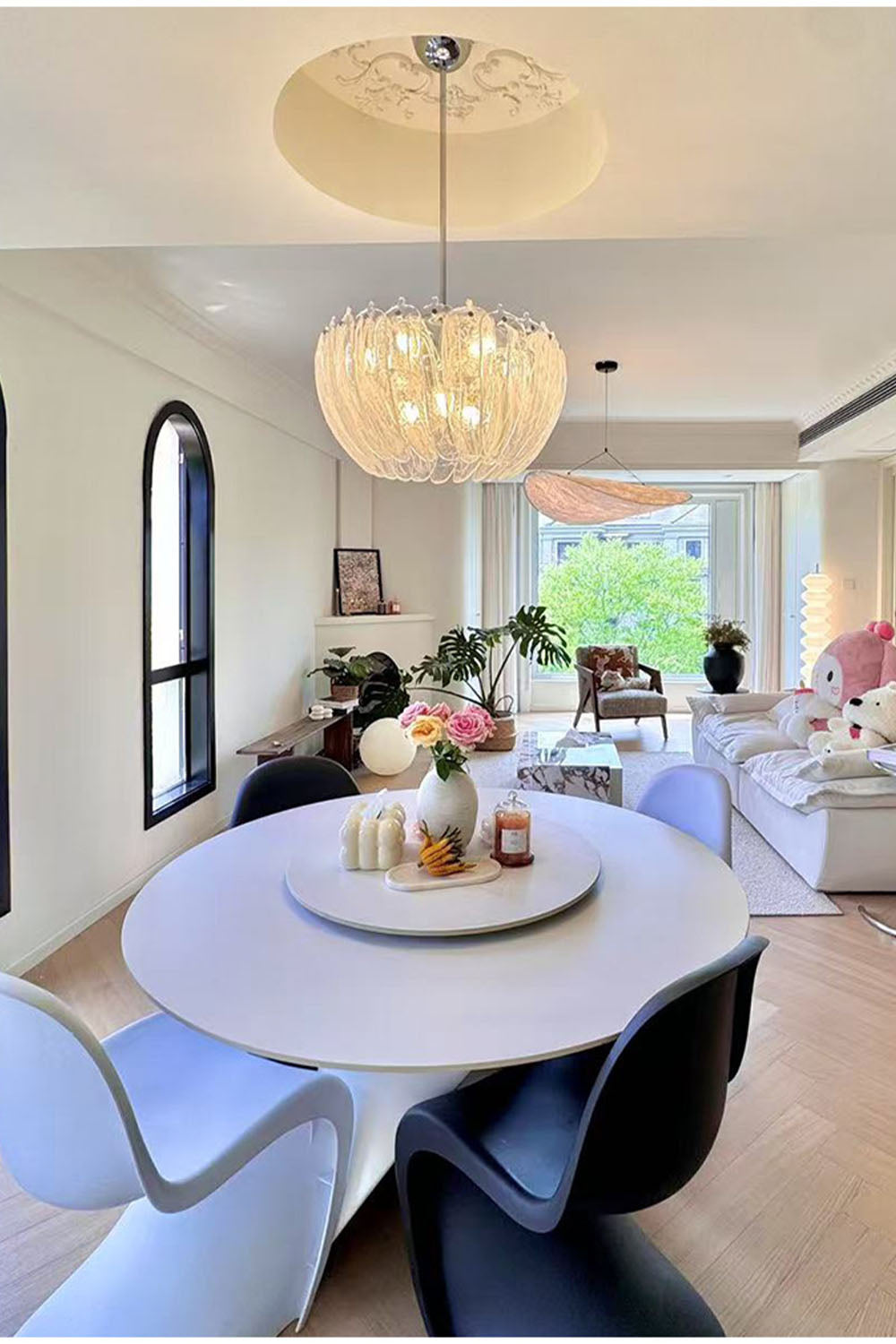 Feather Glass Chandelier