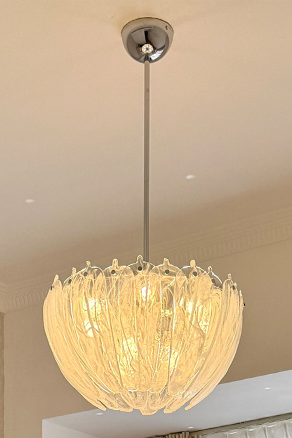 Feather Glass Chandelier
