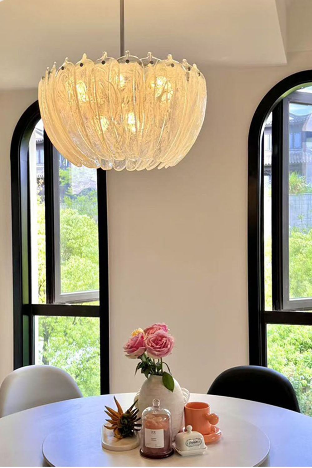 Feather Glass Chandelier