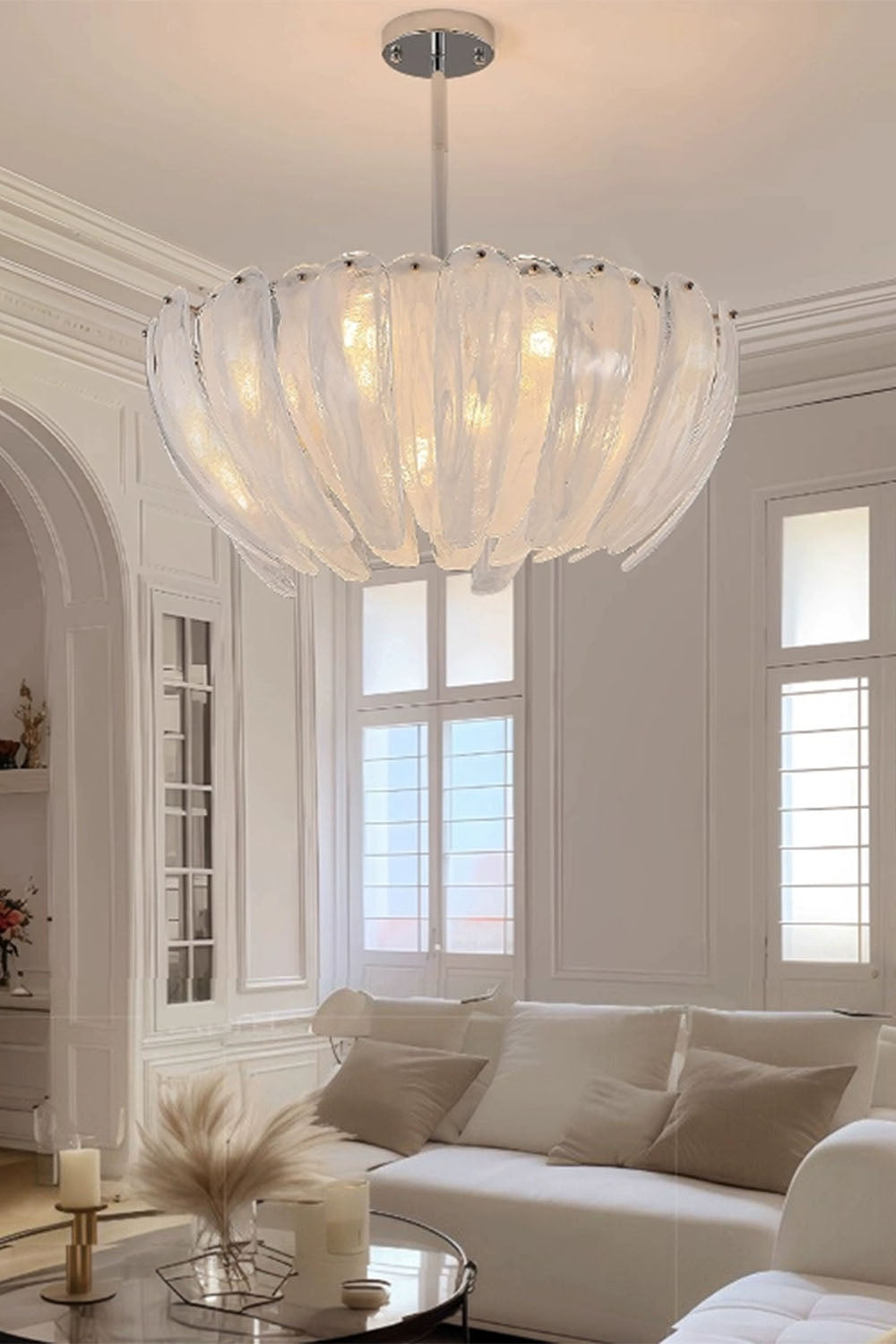 Feather Glass Chandelier